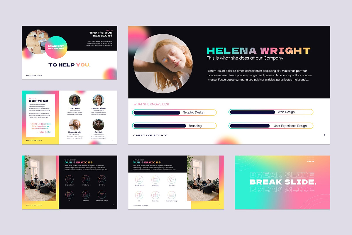 Animated Creative Studio Template, a Presentation Template by Angela Santos (Photo 4 of 6)
