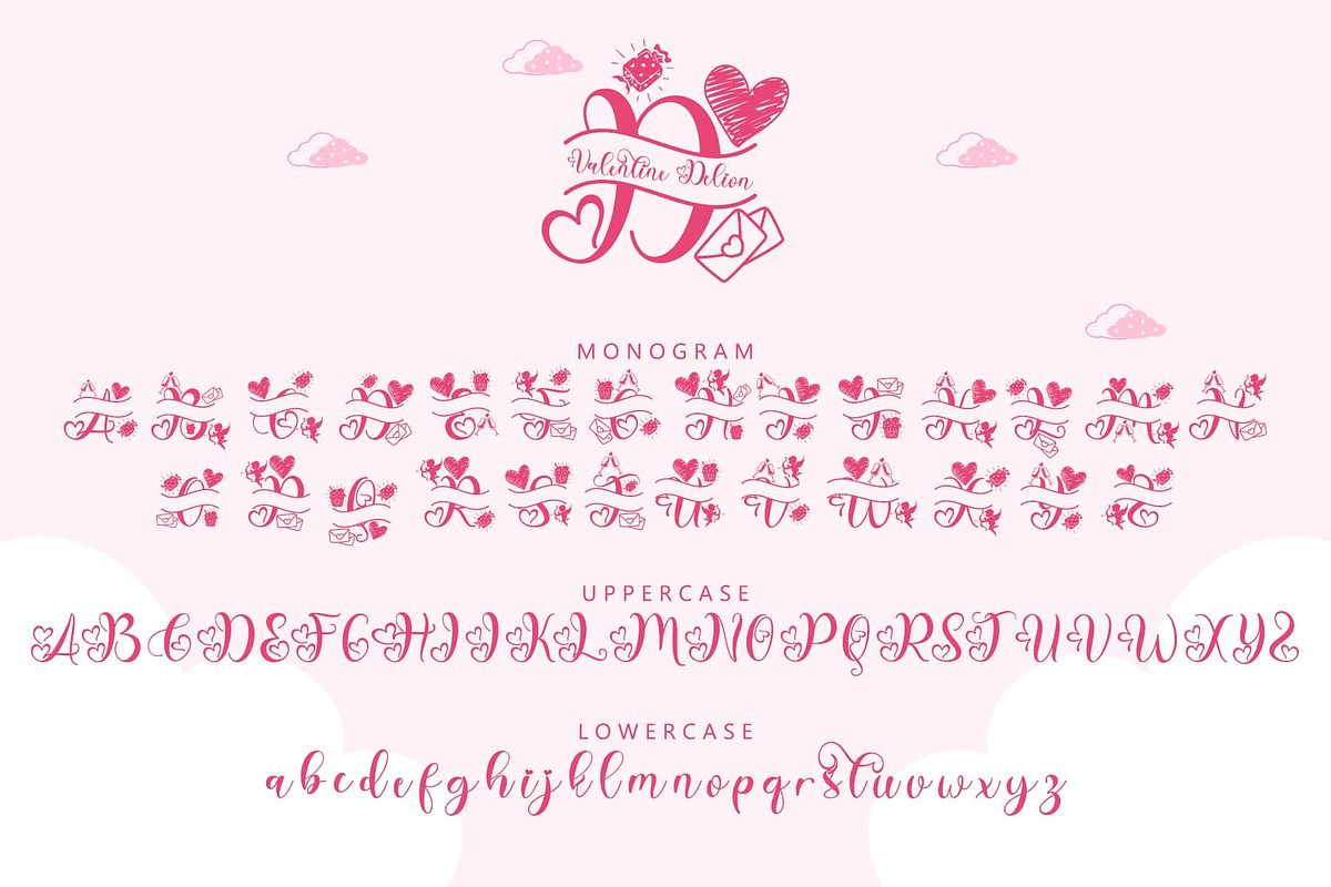 Valentine Delion Monogram, a Handwritten Font by Yoga Letter (Photo 6 of 6)