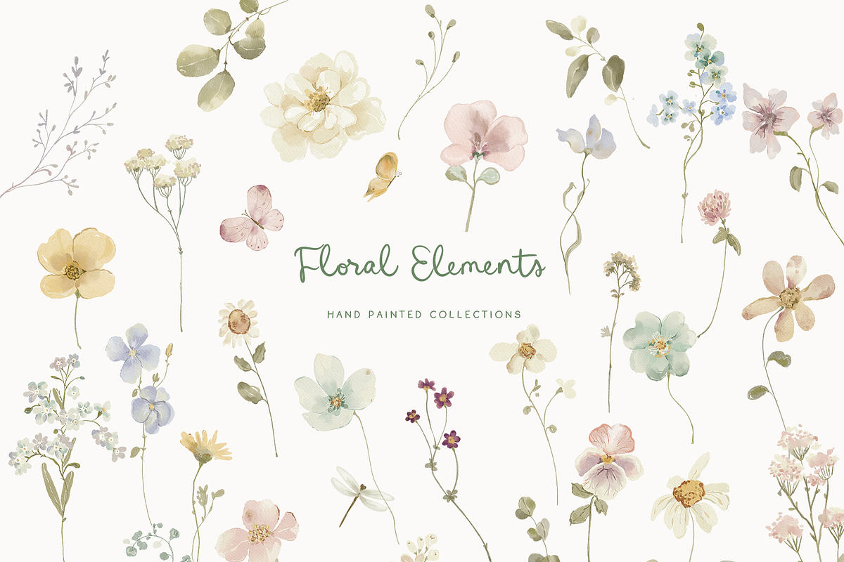 Easter Spring wildflower meadow set, a Decorative Illustration by Grace Noboa Illustrations (Photo 11 of 14)