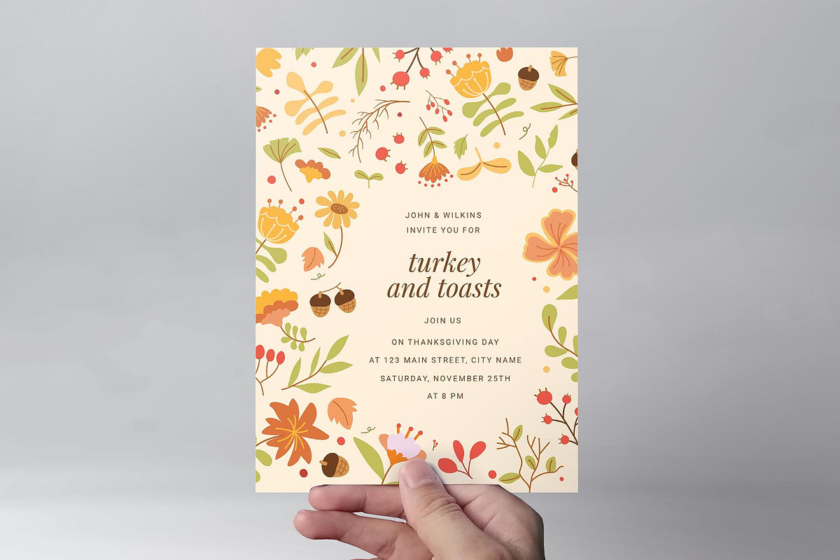 Festive Thanksgiving Card, a Flyer Template by BrandPacks (Photo 4 of 6)