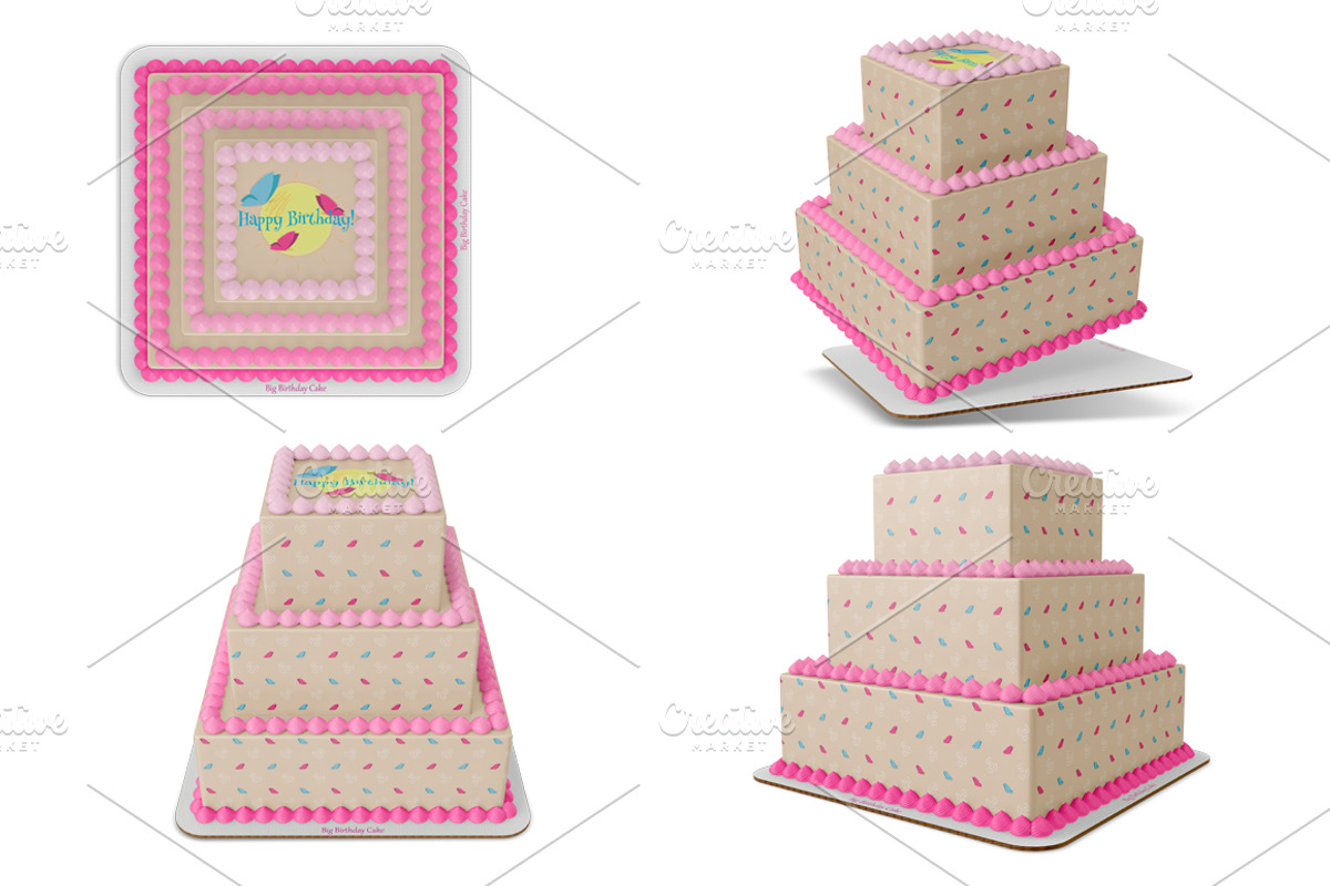 Tiered cake Mockup set. PSD mockup., a Product Mockup by NatalyaZelenova (Photo 5 of 6)