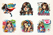 Pop-Art Girl Clipart PNG, an Illustration by Dream Creation (Thumbnail 3 of 5)