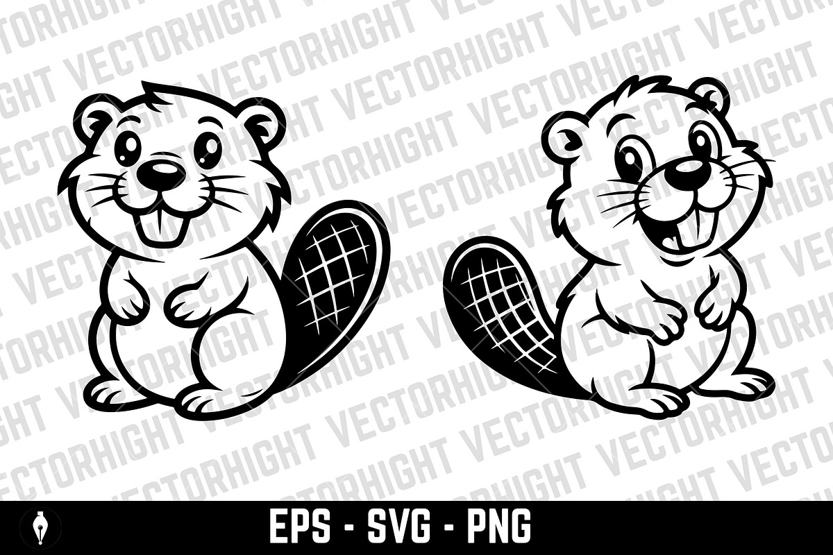 Cute happy smiling beaver mascot, an Animal Illustration by Vectorhight (Photo 2 of 3)