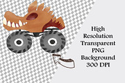 Watercolor Monster Truck Clipart Set, a Transportation Illustration by CropUp Creative (Thumbnail 3 of 4)