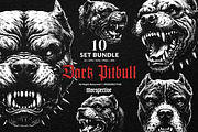 10 Bundle Dark Art Pitbull Dog Beast, an Illustration by Morspective (Thumbnail 1 of 7)