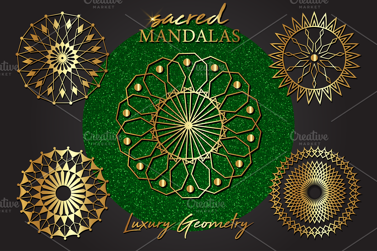 Sacred Mandalas Gold Luxury set, an Object Graphic by GraphicRedStudio (Photo 4 of 10)