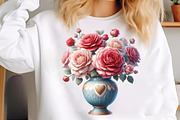 Valentine Rose Bouquets Clipart, an Illustration by SinaCreation (Thumbnail 2 of 10)