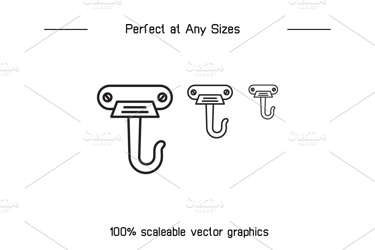 Winch Crane Hook Line Icons, an Outline Icon by Designfour (Photo 7 of 7)