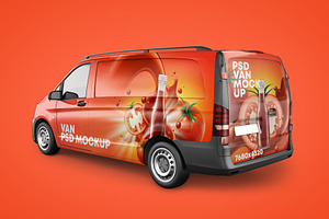 Realistic Panel Van PSD Mockup