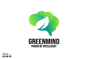 Brain With Leaf Gradient Logo Design, a Branding & Logo Template by LOGTURNAL