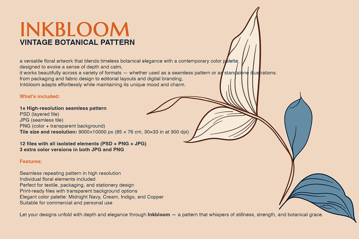 Inkbloom Moody Floral Pattern, a Pattern Graphic by Mariia Kovalchuk (Photo 3 of 12)