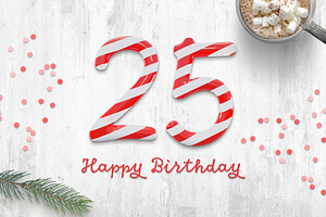 Candy Cane 3D Text Pack