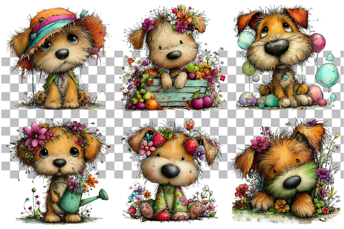 Golden Puppy Clipart Set, a Seasonal Illustration by Daily.Designs (Photo 3 of 4)