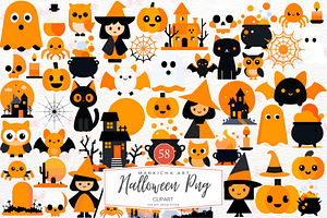 Cute Halloween Svg Clipart, an Illustration by Markicha Art