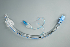 Single-Use Endotracheal Tube with Cuff. A clear, flexible medical device design, a Photo by Rohan Photography