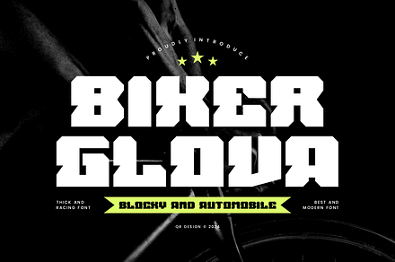 Biker Glova Blocky & Automobile Font, a Slab Serif Font by QR Design Studio
