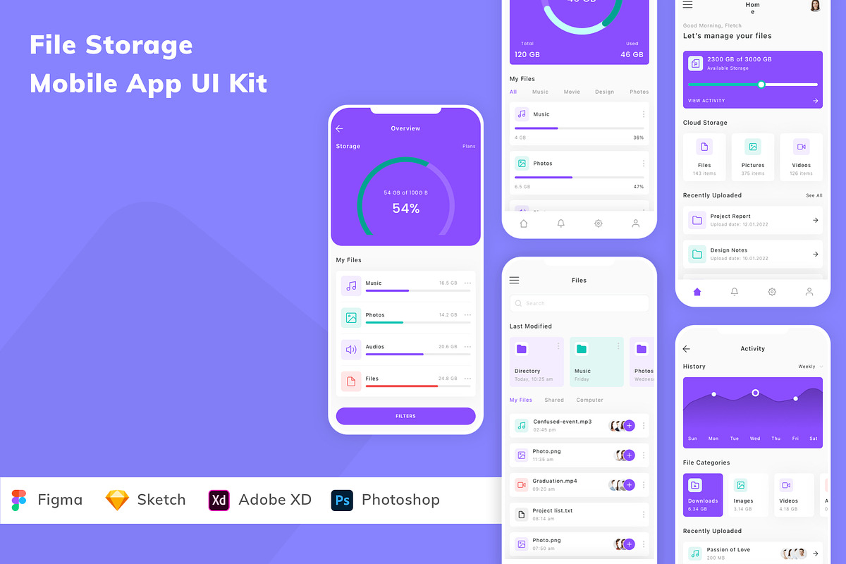 File Storage Mobile App UI Kit, an UI Kit Template by Betush