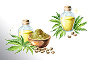 Cannabis. Watercolor collection, a Healthcare Illustration by Daria Ustiugova (Thumbnail 6 of 12)