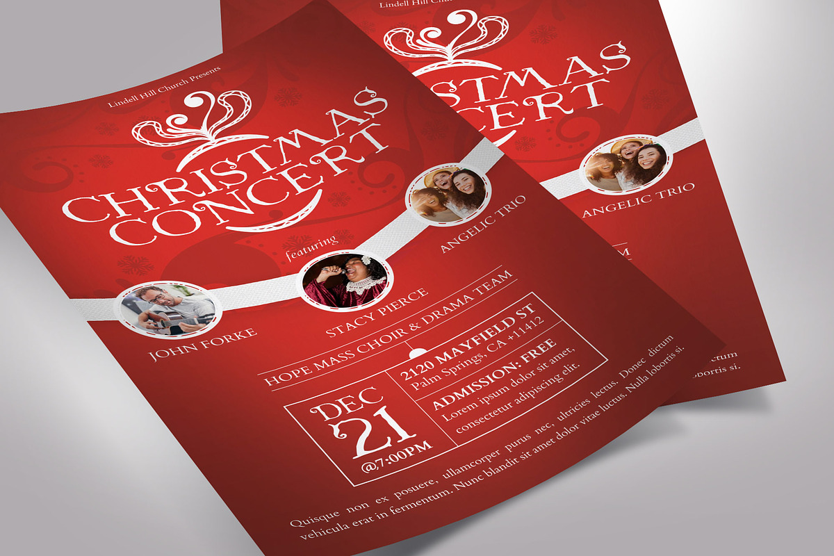 Christmas Concert Flyer Word, a Flyer Template by Godserv Designs (Photo 3 of 10)