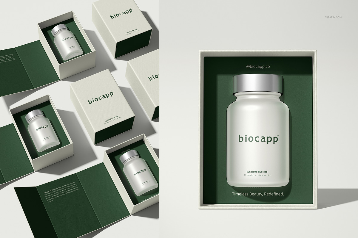 Beauty Capsules Cosmetics Box Mockup, a Packaging Mockup by creatsy5 (Photo 9 of 11)