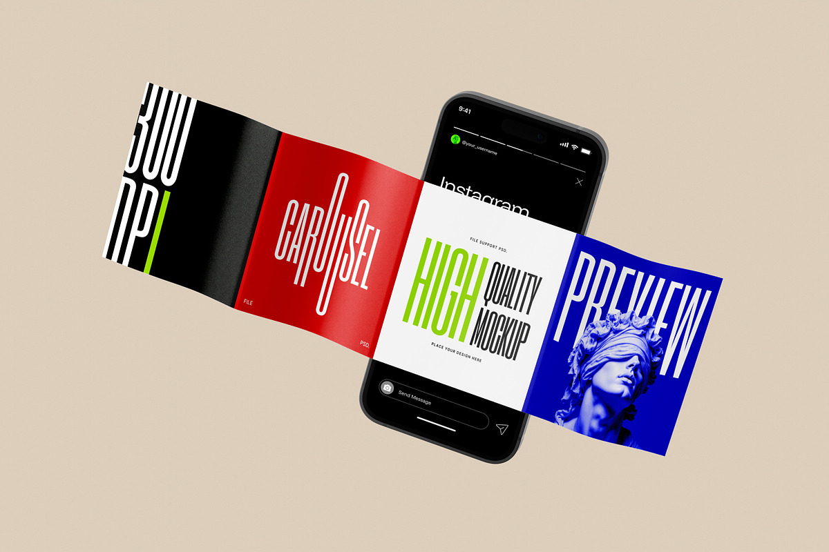 Phone Carousel Mockup, a Mockup by SLAB! Design (Photo 6 of 6)