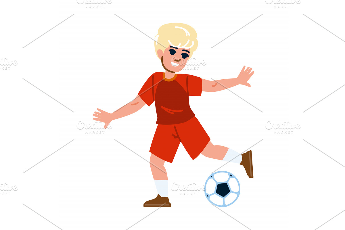 Young athlete kicking soccer ball, a Sport Illustration by pikepicture