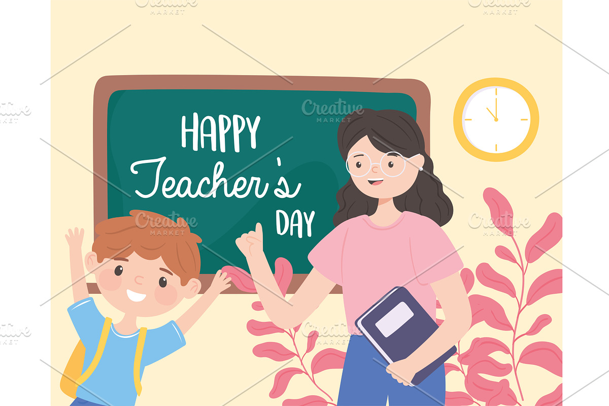 happy teacher celebration, an Illustration by studiogstock