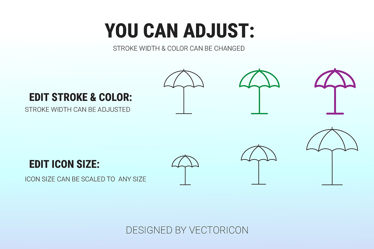 Summer minimalist outline icon set, an Outline Icon by Icons (Photo 3 of 3)