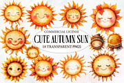 Cute Autumn Sun Clipart, an Illustration by Designworld (Thumbnail 1 of 5)