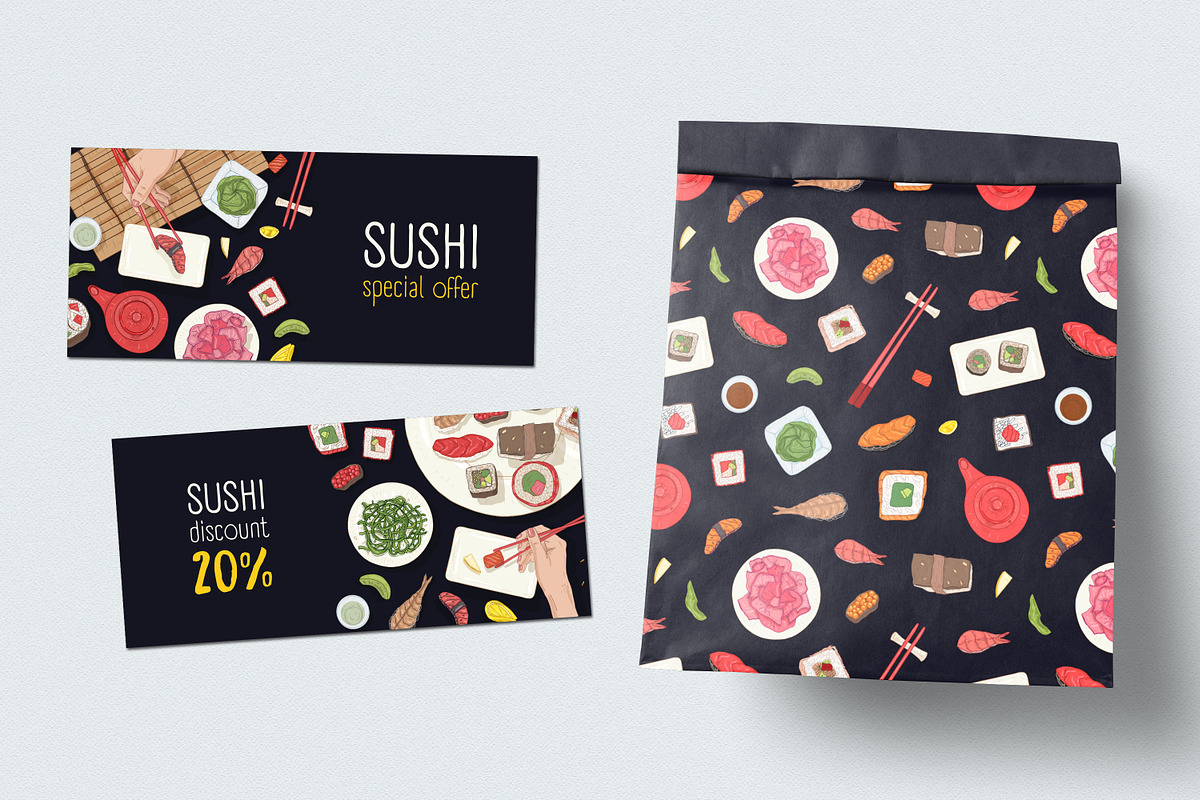 Sushi, hand drawn bundle, a Food Illustration by Good Studio (Photo 29 of 32)