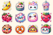 Kawaii Glitter Food Clipart Bundle, an Illustration by Dream Creation (Thumbnail 3 of 6)