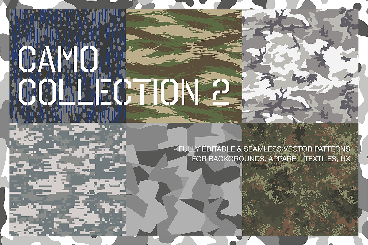 Seamless Classic Camouflage Patterns, a Pattern Graphic by Graphic Pattern Studio (Photo 1 of 5)
