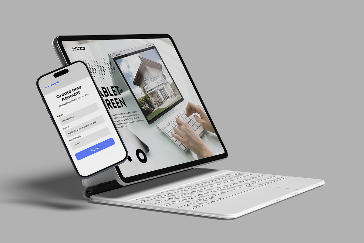 Tablet & Phone Screen Mockup, a Device Mockup by lamorastudio (Photo 11 of 11)