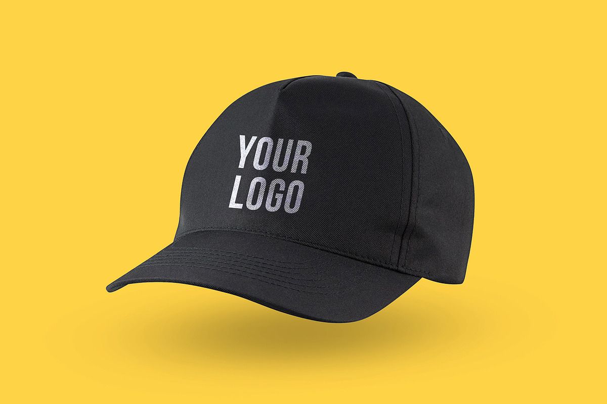 Black Cap Logo Design Mockup 3, a Hat Mockup by Creativeadi