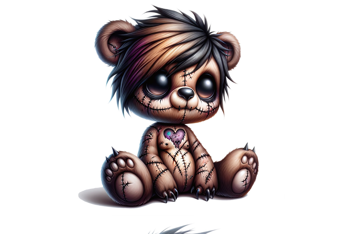 Distressed Emo Teddy Bear PNG Set, an Animal Illustration by DoubleTwists (Photo 5 of 5)