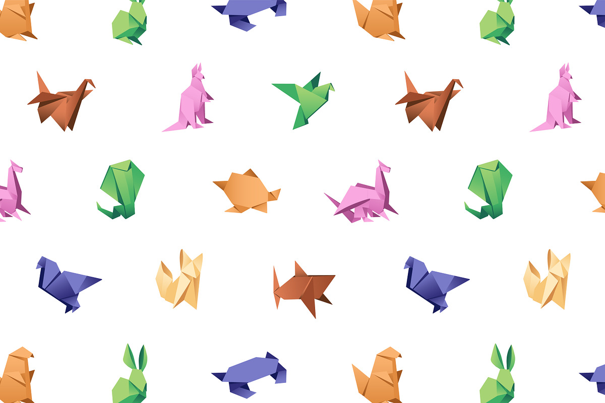 Origami, paper animals set + pattern, an Animal Illustration by PaperTrident (Photo 5 of 5)