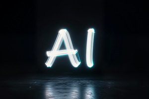 AI Light Trails on Black Background, a Photo by rarrarorro