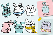 Cute Rabbits, an Animal Illustration by Virinaflora (Thumbnail 2 of 5)