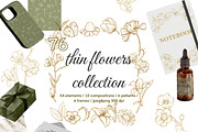 Line Art Flowers Clipart Floral Set, an Object Graphic by KlymchukArtworks (Thumbnail 1 of 8)