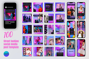 100 Animated Fashion Instagram Canva, a Social Media Template by TheBrightGrap