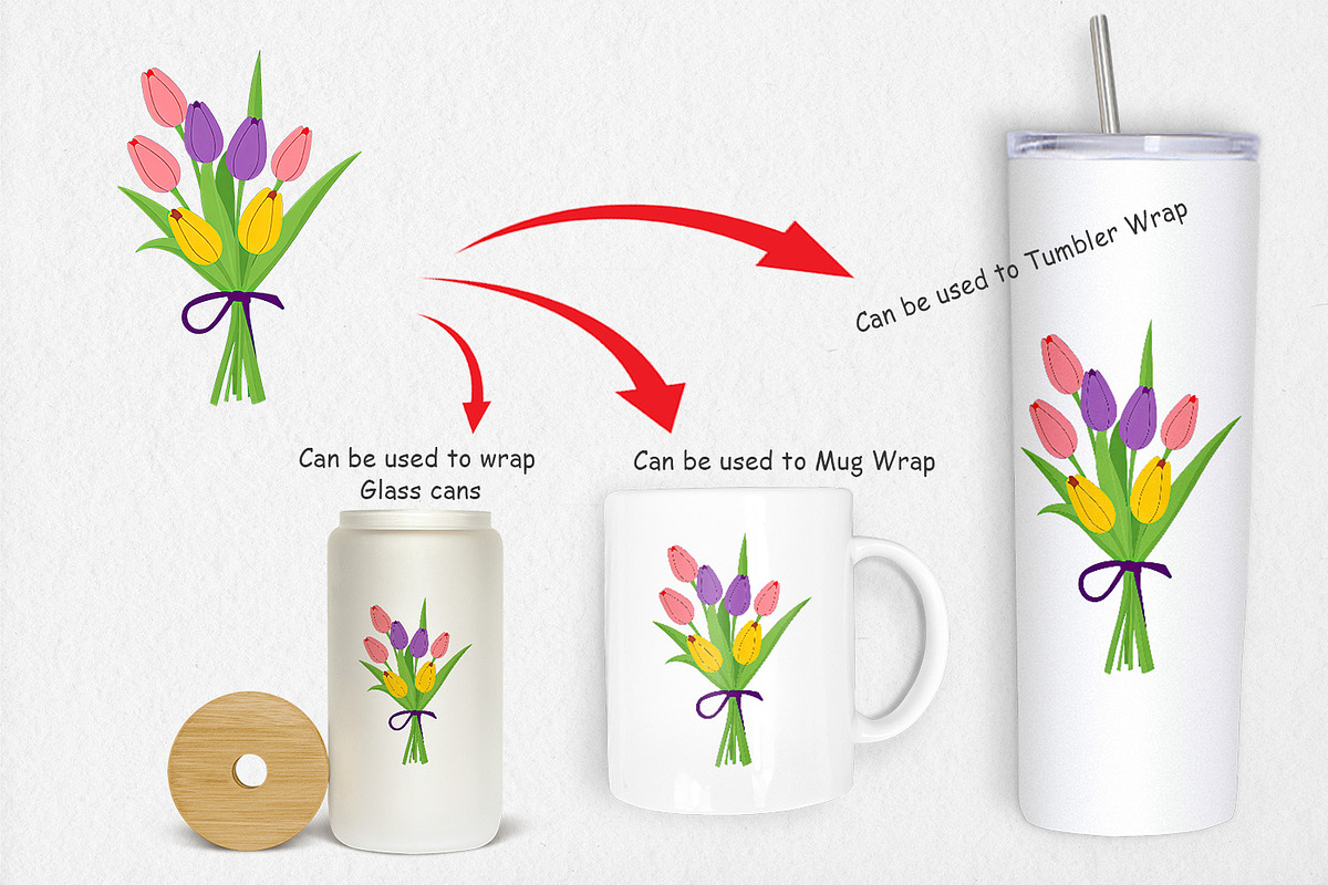 Tulip Bouquet Clipart, a Graphic by Artnoy (Photo 4 of 5)