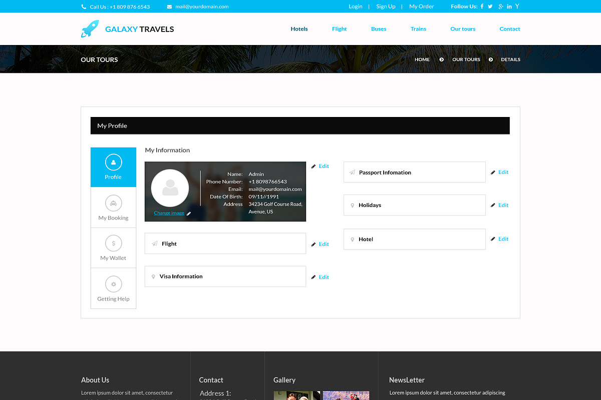 Galaxy- Travels PSD Website Template, a Websites & App Template by WebbyTemplates (Photo 6 of 12)