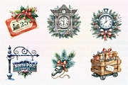 Christmas Train Station Clipart, an Illustration by CreationArt (Thumbnail 5 of 5)