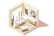 Vector isometric rooms, a Decorative Illustration by tele52 (Thumbnail 5 of 23)