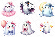 Cute Halloween Ghost Clipart, an Illustration by DreamPrint404 (Thumbnail 2 of 4)
