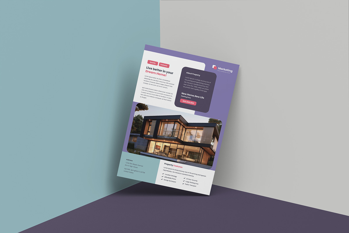 Premium Real Estate Flyer Template, a Flyer Template by creative-mint (Photo 2 of 4)