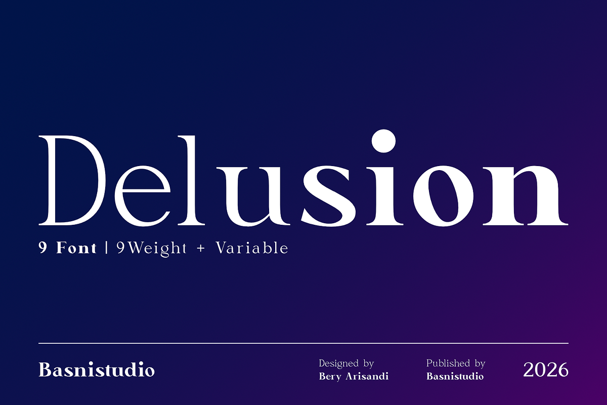 Delusion – Elegant Serif Font, a Serif Font by Basnistudio (Photo 1 of 10)