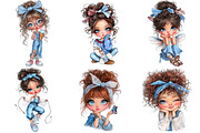 Quirky Cute Little Girl Clipart, an Illustration by Craft Nest (Thumbnail 3 of 10)