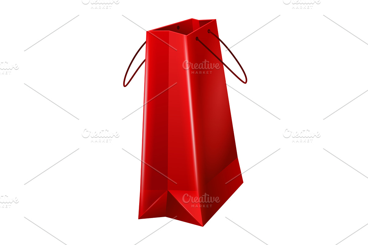 Paper shopping bag with handle. Shop, an Object Illustration by the8monkey