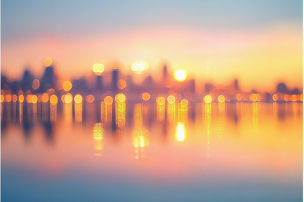 Blurred golden hour reflections of, an Architecture Photo by Lermont51